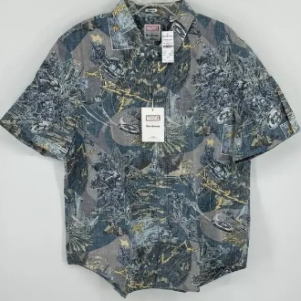NWT Reyn Spooner Marvel Avengers Assemble Camp Button Up S/S Shirt Mens 2XL Dad